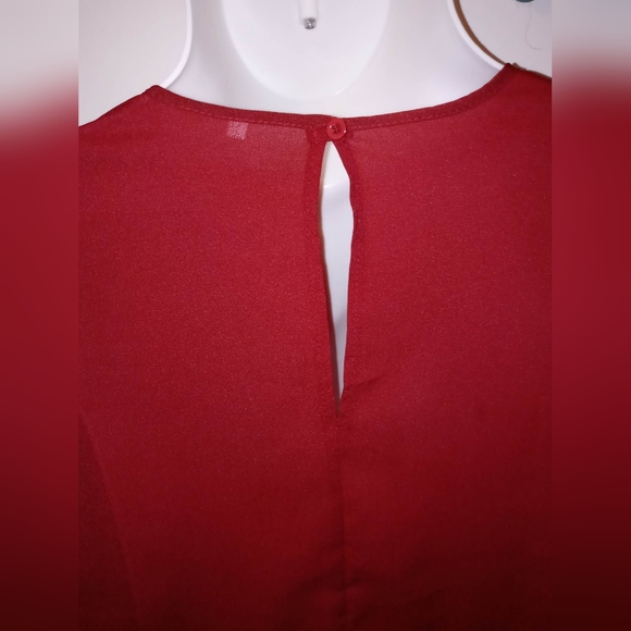 Sheer Red Blouse with Peekaboo Sleeves Sz 2X NWOT - Picture 4 of 7
